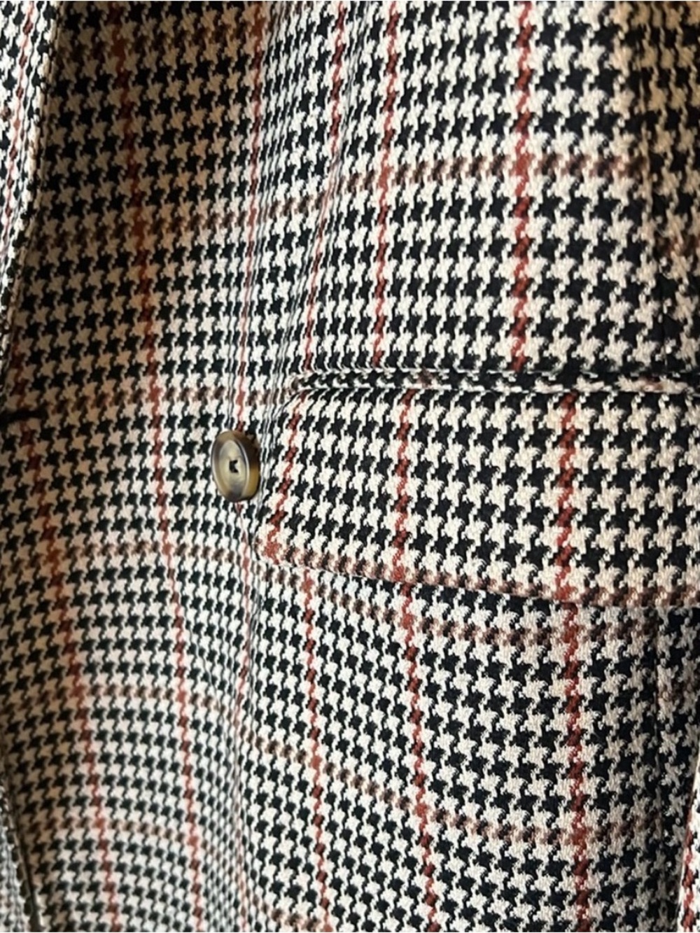 Free People Houndstooth Blazer Jacket - Black, White & Tan - Picture 3 of 7